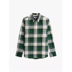 Slim Fit Check Stretch Herringbone Shirt