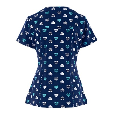 heartsoul Scrubs She's A Heart Breaker Print Top