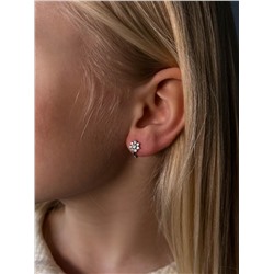 Серьги детские из серебра с фианитами родированные 925 пробы 402011-033р