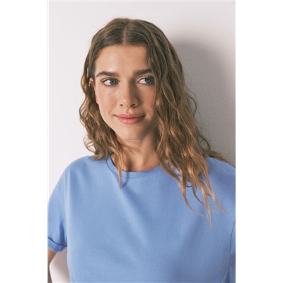 Camiseta azul 100% algodón