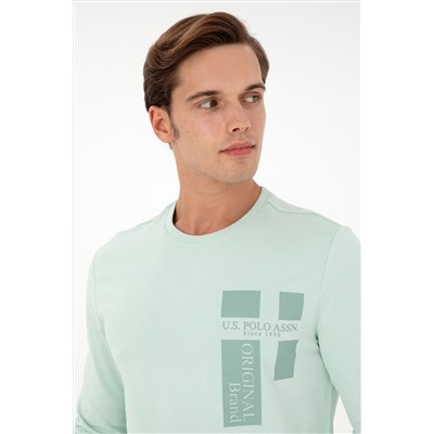 Erkek Su Yeşili Sweatshirt