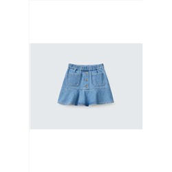 United Colors of BenettonKız Çocuk Mix Önü Cepli Fırfırlı Denim Etek