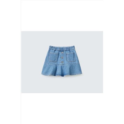 United Colors of BenettonKız Çocuk Mix Önü Cepli Fırfırlı Denim Etek