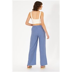 Kadın Saks Loose Relax Fit Pantolon