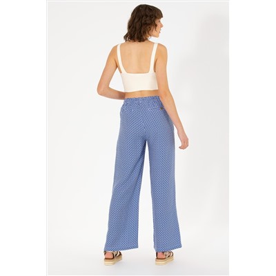 Kadın Saks Loose Relax Fit Pantolon