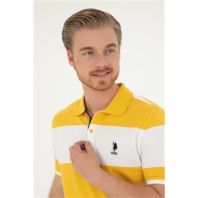 Erkek Regular Fit Polo Yaka Safran Tişört