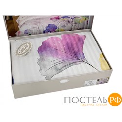 Постельное белье Карвен Stripe Satin с цветным принтом 1.5 спальное N249 -SB010(4пр.)