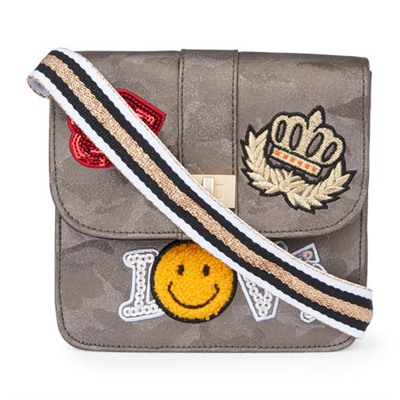 Girls Embellished Patch Camo Bag