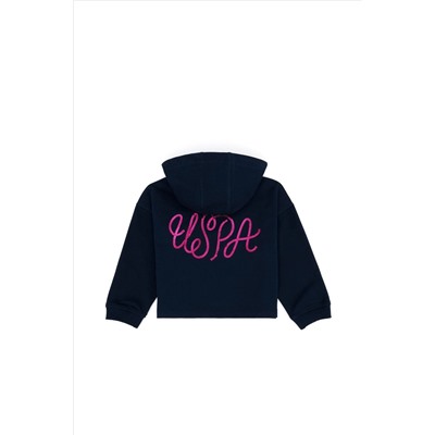 Kız Çocuk Lacivert Kapüşonlu Sweatshirt
