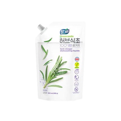 LION CHG Herb Vinegar Pouch Средство для мытья посуды, овощей и фруктов CHARMGREEN 900мл