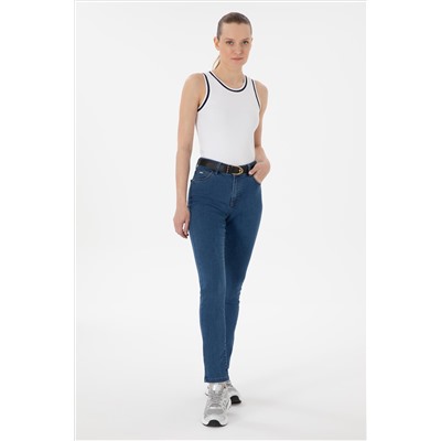 Kadın Mavi Toothpick Fit Jean Pantolon