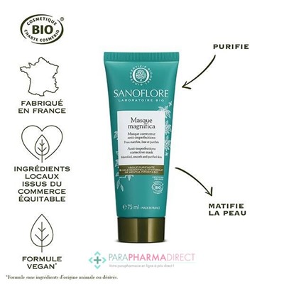 Sanoflore Masque Magnifica - Masque Correcteur Anti-Imperfections BIO 75 ml