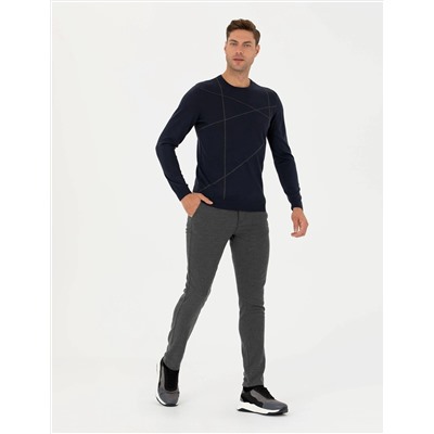 Gri Slim Fit Kanvas Pantolon