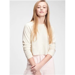 Teen Cropped Waffle-Knit Shirt