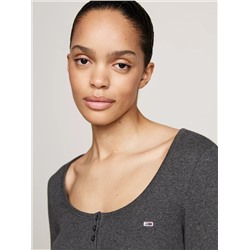 Tommy Jeans Ribbed Scoop-Neck Henley