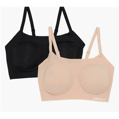 2-Pack Laser Cut Scoop Bralettes DKNY