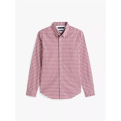Slim Fit Stretch Gingham Oxford Shirt