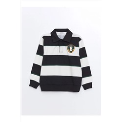 LC Waikiki, Ekru Rahat Kalıp Polo Yaka Erkek Çocuk Sweatshirt