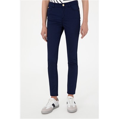 Kadın Lacivert Toothpick Fit Kanvas Pantolon