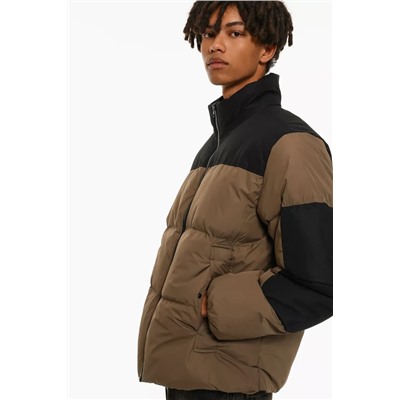 Colour block quilted jacket