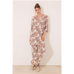 Camisola corta estampado hojas