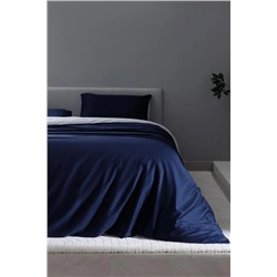 Coyne King Size %100 Pamuk Baskılı Saten Nevresim Takımı - Lacivert