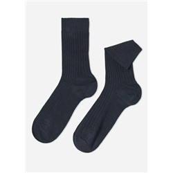Kurze gerippte Herrensocken mit Cashmere