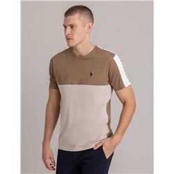 SHOULDER LOGO TRICOT TRIM T-SHIRT