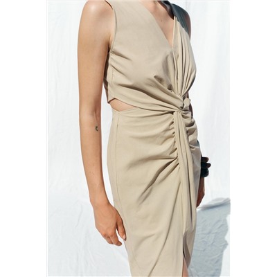 MIDI CUT-OUT KNOT DRESS