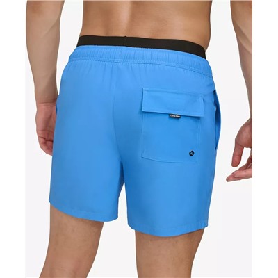 Calvin Klein Men's Logo Elastic Waist Modern Euro 5" Volley Swim Trunks