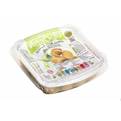 Оливки "AgaOglu" 200 гр Kokteyl Yesil с косточкой (пластик)