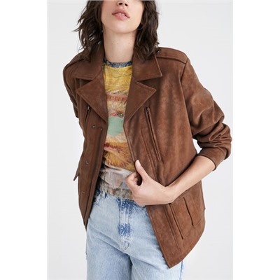 Chaqueta recta bolsillos
