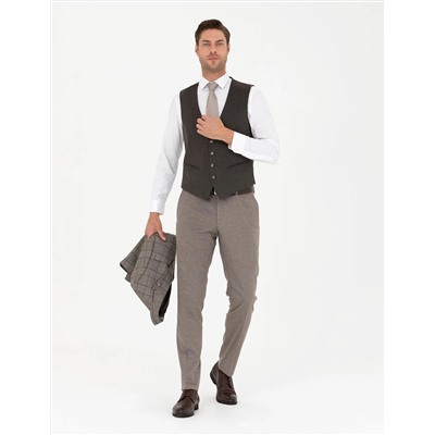 Açık Kahverengi Slim Fit Takım Elbise