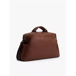 Pebbled Leather Weekender Duffle Bag