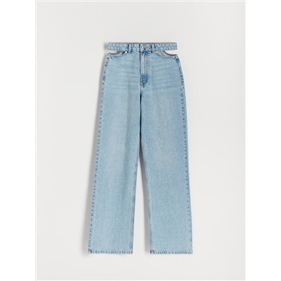 Jeans mit weitem Bein und Cut-outs an der Hüfte