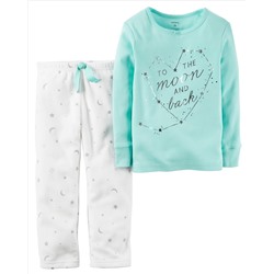 2-Piece Cotton & Fleece PJs