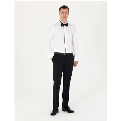 Beyaz Slim Fit Smokin Gömlek