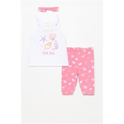 Set camiseta, legging ciclista y diadema