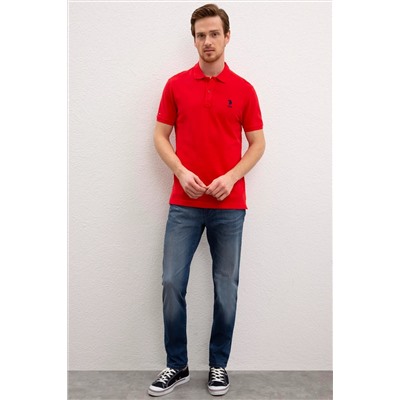 Erkek Kırmızı Basic Polo Yaka Tişört