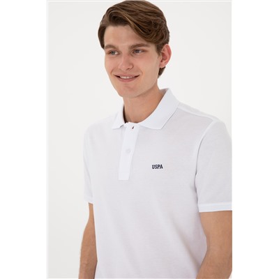 Erkek Regular Fit Polo Yaka Beyaz Basic Tişört