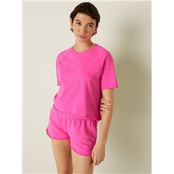 PINK SUMMER LOUNGE COTTON SHORT SLEEVE T-SHIRT
