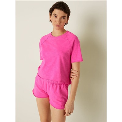 PINK SUMMER LOUNGE COTTON SHORT SLEEVE T-SHIRT