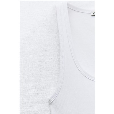 RIBBED COTTON TANK TOP