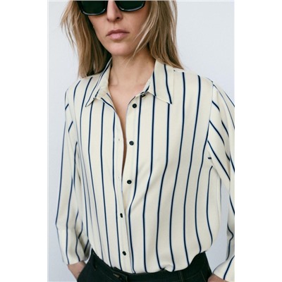 WIDE SLEEVE STRIPED BLOUSE