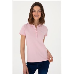 Kadın Açık Pembe Basic Polo Yaka Tişört