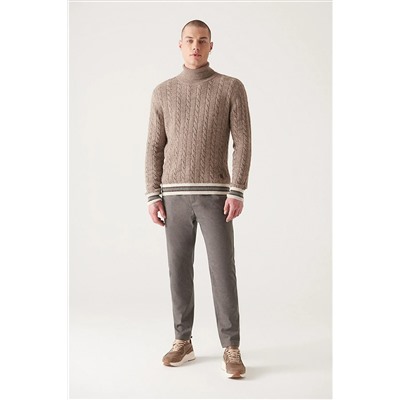 Avva Erkek Gri Beli Lastikli Relaxed Fit Rahat Kesim Chino Pantolon A22y3036 A22Y3036