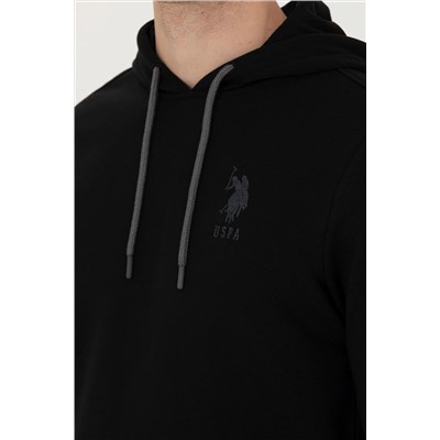 Erkek Siyah Basic Sweatshirt