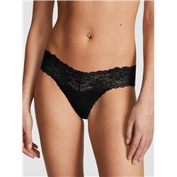 PINK WINK LACE-TRIM THONG PANTY