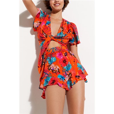 Minifalda pantalón corales