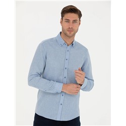 Mavi Slim Fit Uzun Kollu Gömlek